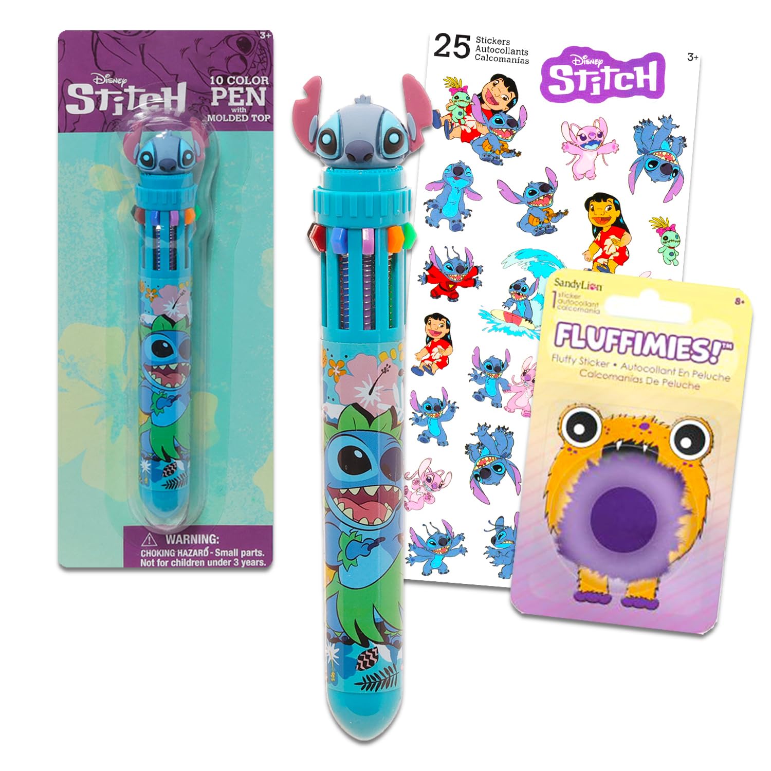 Stitch Pen Set - 10 Color in One Lilo and Stitch Ballpoint Pen Gift Bundle for Kids Featuring Stitch Plus Stitch Stickers, More | Disney Lilo and