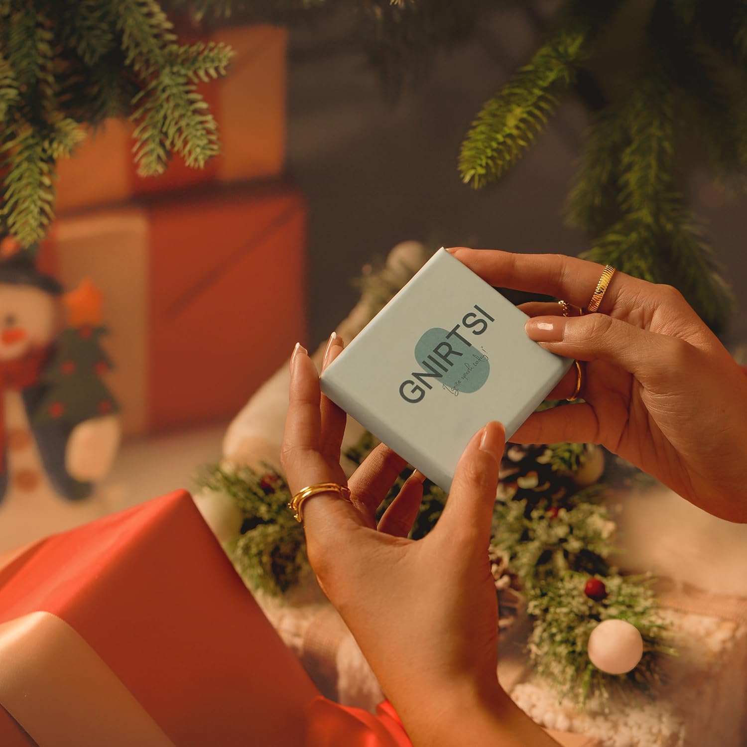 GNIRTSI Gold Initial Necklace for Women Karma Open Circle Pendant with Heart Leaf Beads CZ 14K Gold Plated Minimalist Dainty 2MM Box Chain Personalized Trendy Jewelry Gift for Her Letter S - Image 7