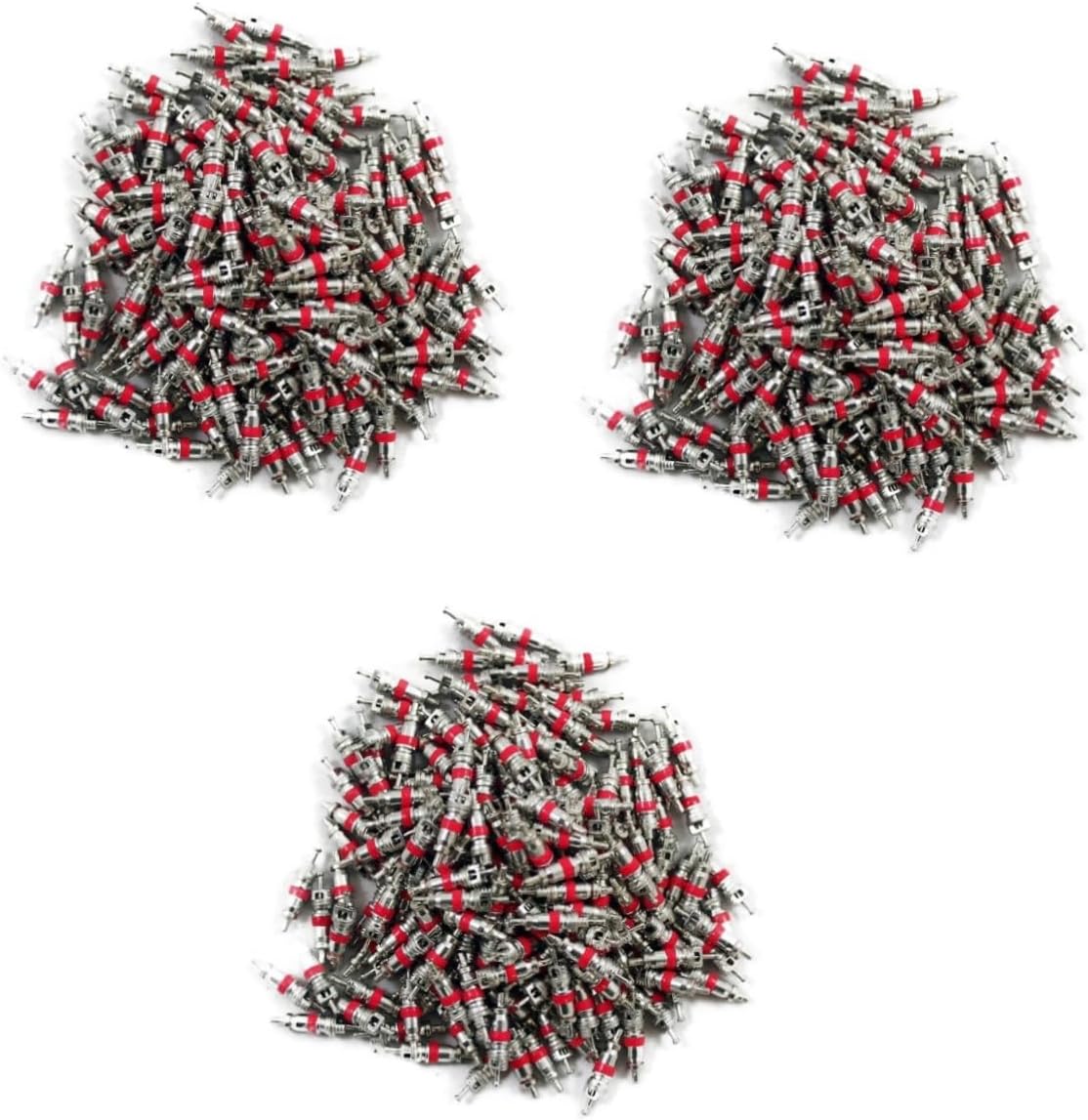 BESPORTBLE 3sets Universal Fitment Tire Air Valve Caps Tire Stem Core for Car Truck Motorcycle Nickel Plated 300 Psi 100pcs*3