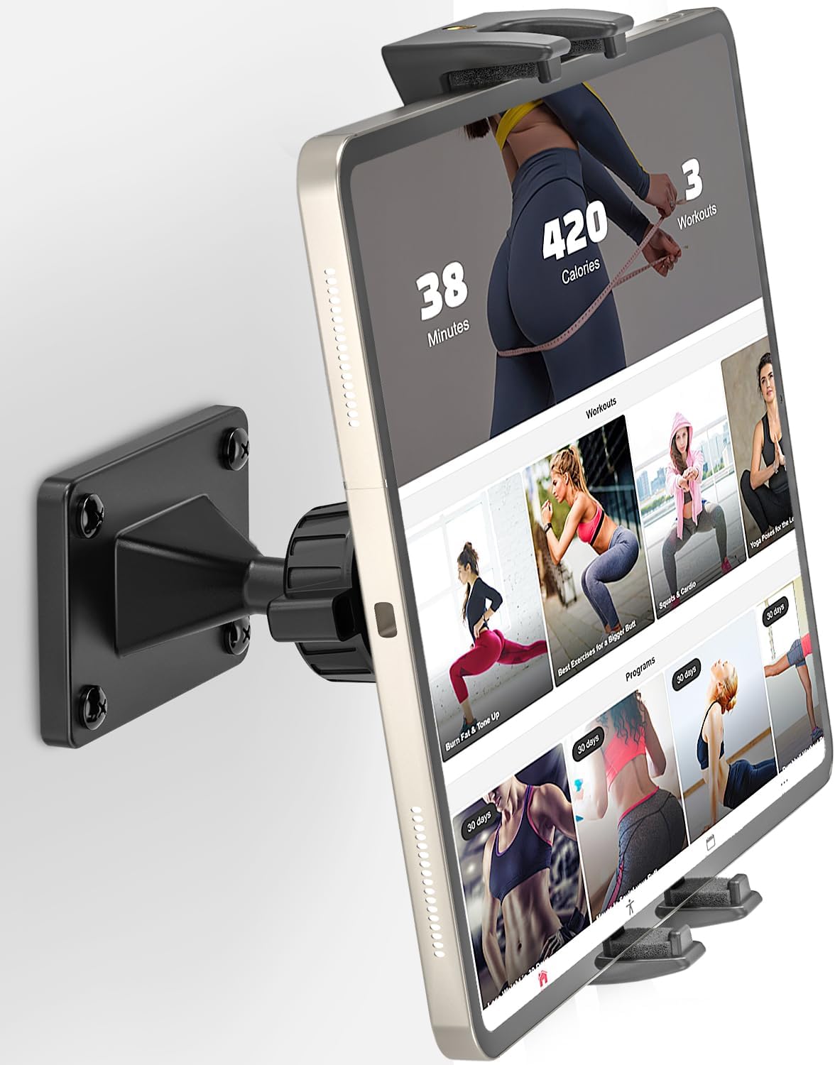 Tendak iPad Wall Mount, Tablet Wall Holder with Sturdy Metal Base for Business and Smart Home, Tablet Wall Bracket Holder Compatible 4.7-12.9 Inch iPad Mobile Phone