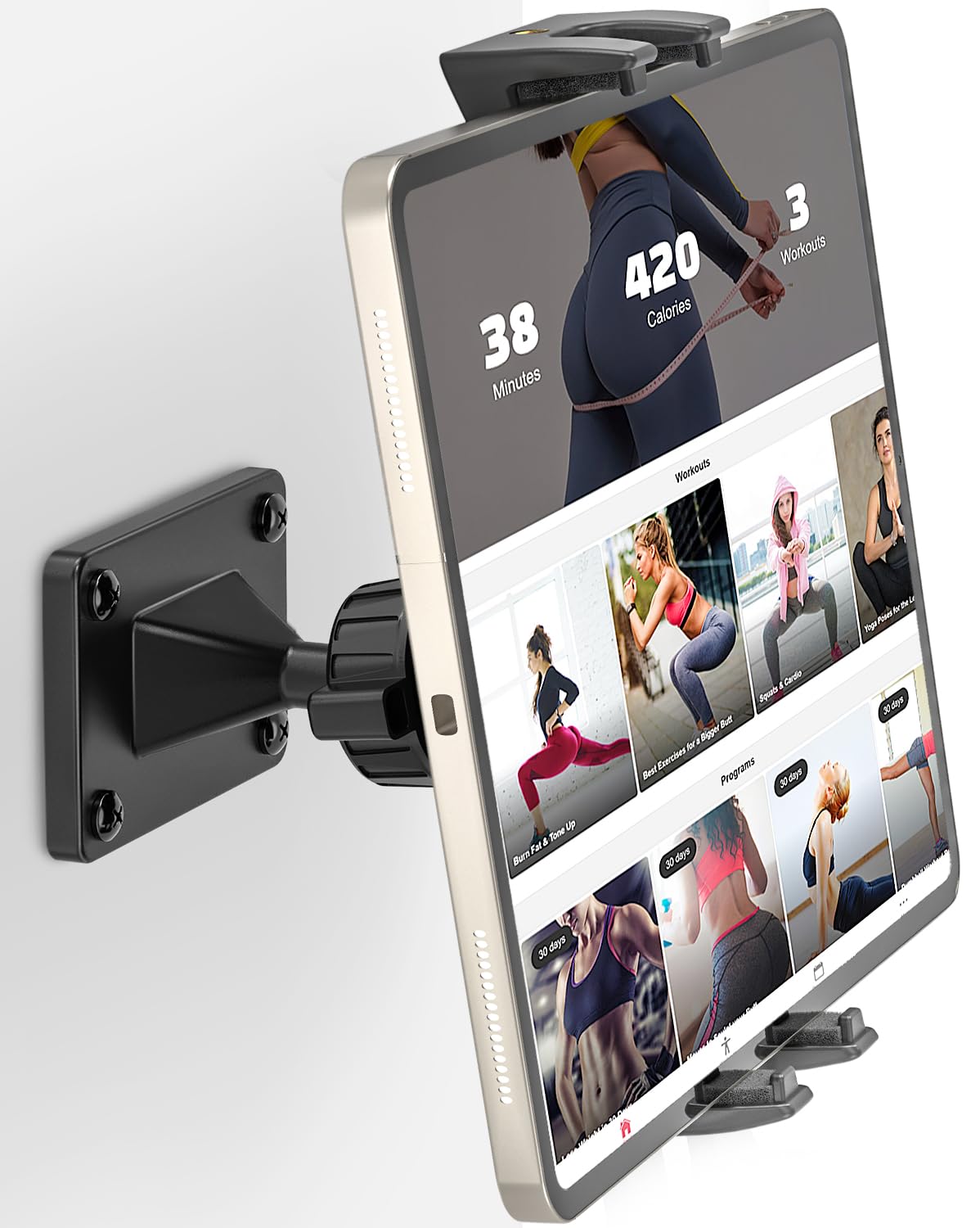Support Mural Pour Tablette Tendak - Base Métal Robuste, Réglable 360° Pour IPad Et Smartphones