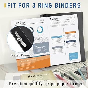 8 Pack Report Covers, COIDEA Report Covers with 3-Prong Fasteners, Presentation Folders for A4 and Letter Size Paper, Clear Front Report Covers Binder Bulk for School Business, 100 Sheet Capacity