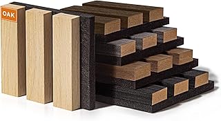 Upick Acoustic Wood Wall Panels - 5 Pack Sample Sound-Absorbing Slat Wood Panels, MDF Panels for Home, Studio, Office