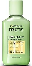 Garnier Fructis Hair Filler Strength Repair Serum Treatment with Vitamin Cg, Hair Serum for Weak, Damaged Split Ends, 3.8 Fl Oz, 1 Count