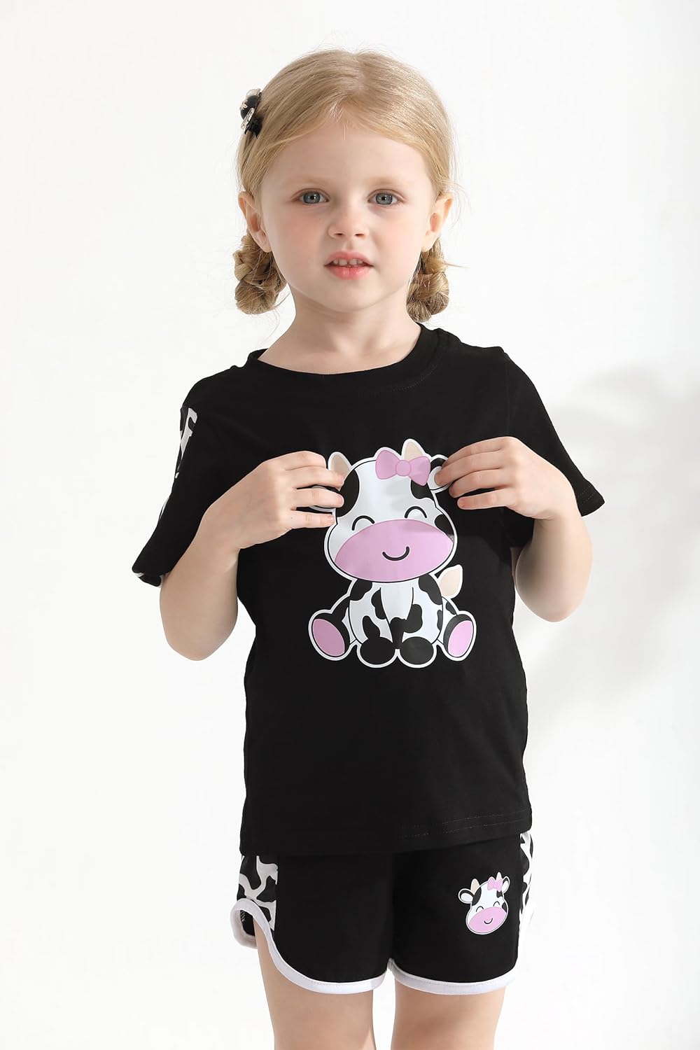 YOUNGER TREE Toddler Infant Baby Girls Summer Outfits Leopard Print Short Sleeve Pocket T-Shirt Tops Pants Clothes Sets - Image 2