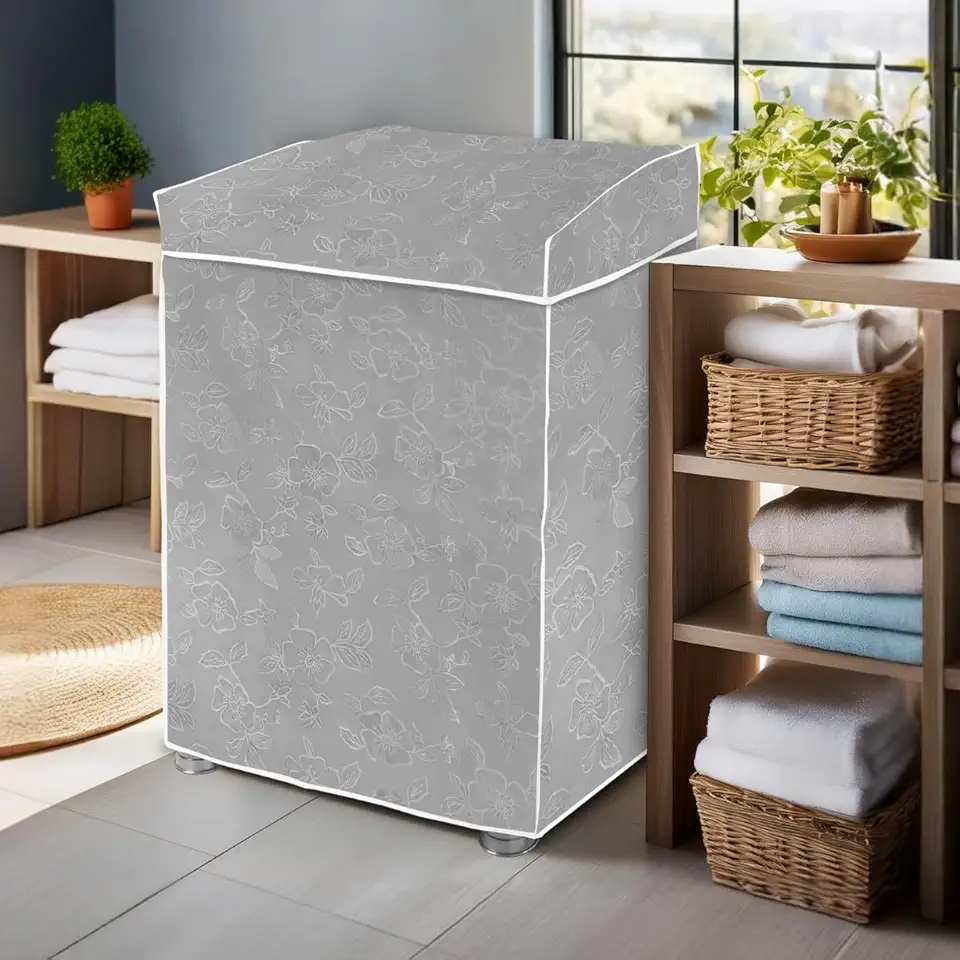 Capa Impermeável para Máquina de Lavar em Couronil, Cinza, 98x61x63cm, Proteção Contra Sol e Chuva, Compatível 7kg a 15kg