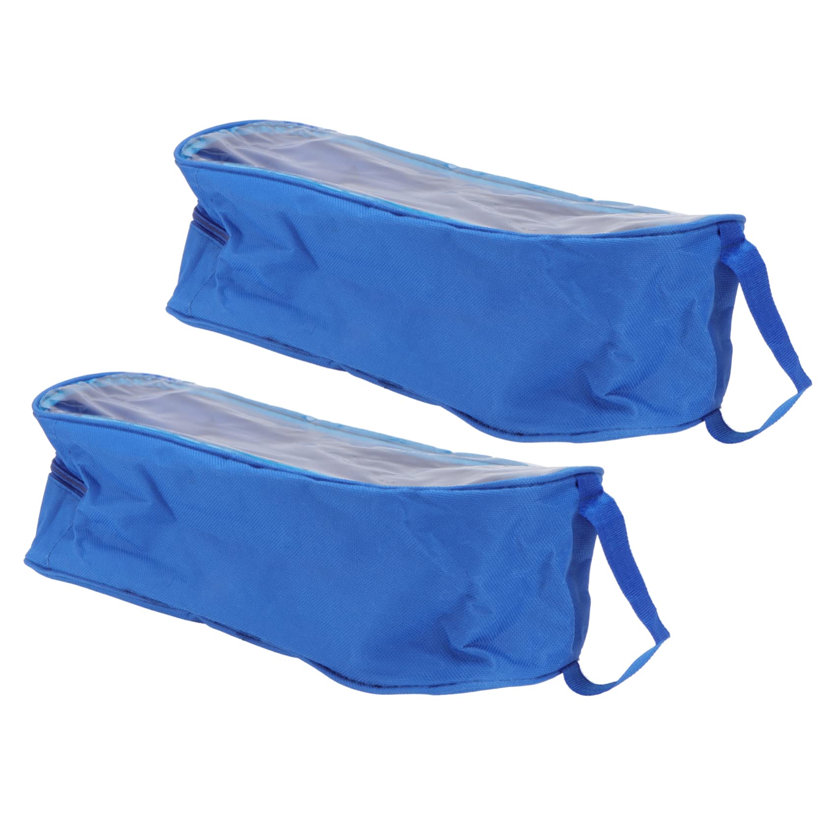 Gerrit 2pcs Toiletry Bag Travel Shoe Organizer Clear Sneaker Boxes Drawstring Shoe Bags Travel Shoe Bags Sneaker Travel Bag Shoe Storage Bag Cosmetic Bag Oxford Cloth Travel Shoes, 33X13CM, Blue