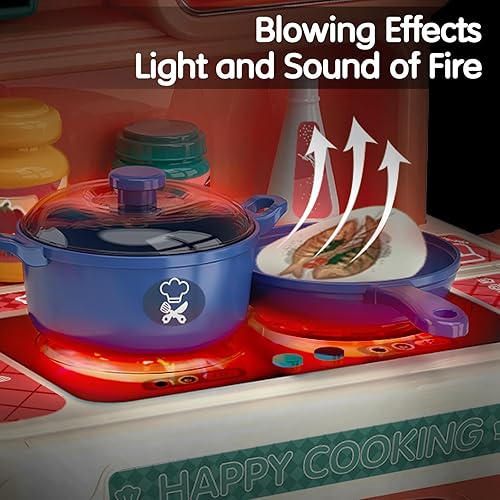 Miniatura 3 de UNIH Juego de cocina de juguete, cocina para niños, 54 piezas, accesorios de cocina para niños de 3, 4, 5 años