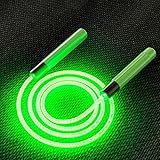 Foreverup Springseil mit LED Licht für Kinder, Leuchtendes Springseil, Glowing Springseil für Kinder mit Kugellager & Rutsch Schaumgriffe, Ein-Knopf-Start, für Gewichtsverlust Training, Fitness (Grün)