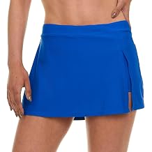 Reebok Womens Swim Skirt with Shorts Liner, Swim Skorts for Women Swimwear, Sporty Athletic Bathing Suit Skirt Bottoms