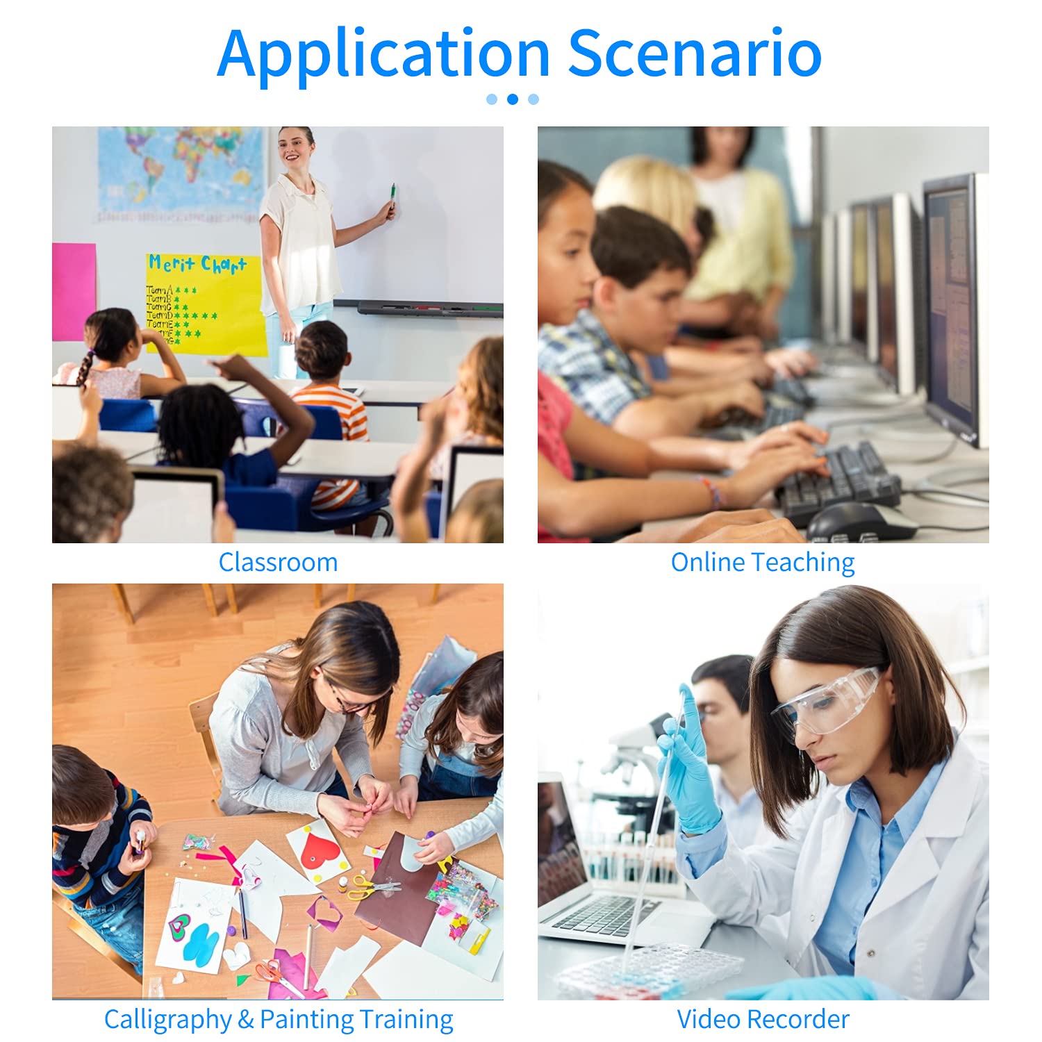 BK34 Scanner per fotocamera per documenti HD da 5 pixel Dimensioni della tura A4 con luce LED Software didattico per insegnanti di classe Insegnamento online Educazione a distanza