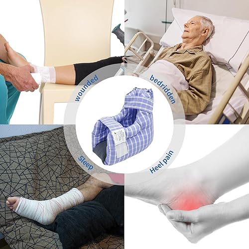 Miniatura 6 de Protectores de talón para úlceras de cama, cojín para úlceras por presión, almohadas de pies de soporte para botas para pacientes postrados en cama,