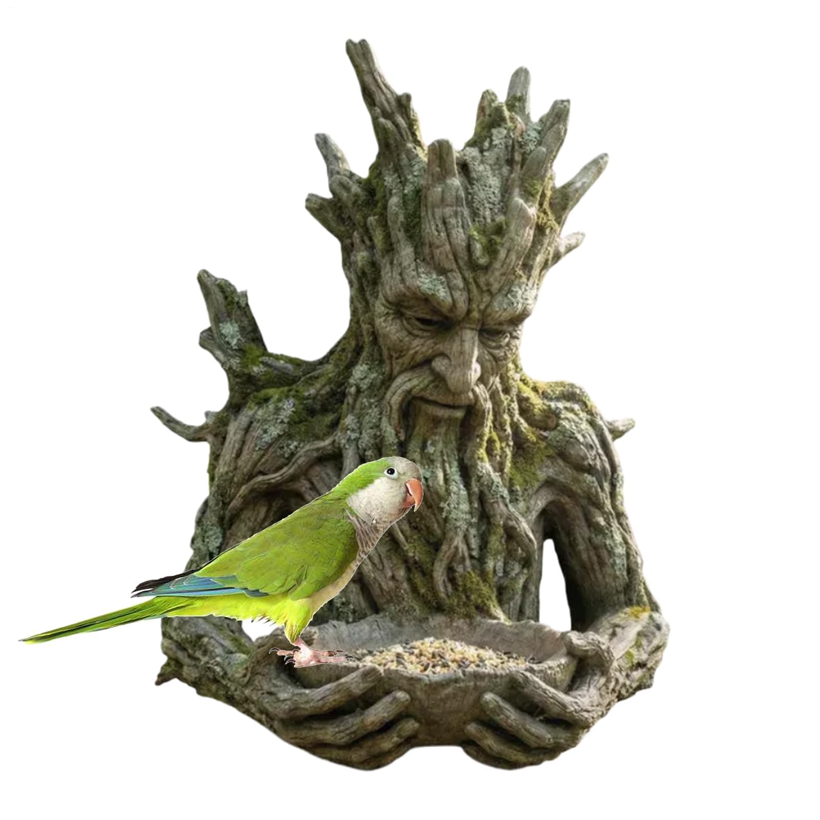 Zewnętrzny karmnik dla ptaków – stacja do karmienia dzikich ptaków na każdą pogodę dla rudzików, wróbli, budgies – idealny na podwórko, balkon, patio, taras i do parku