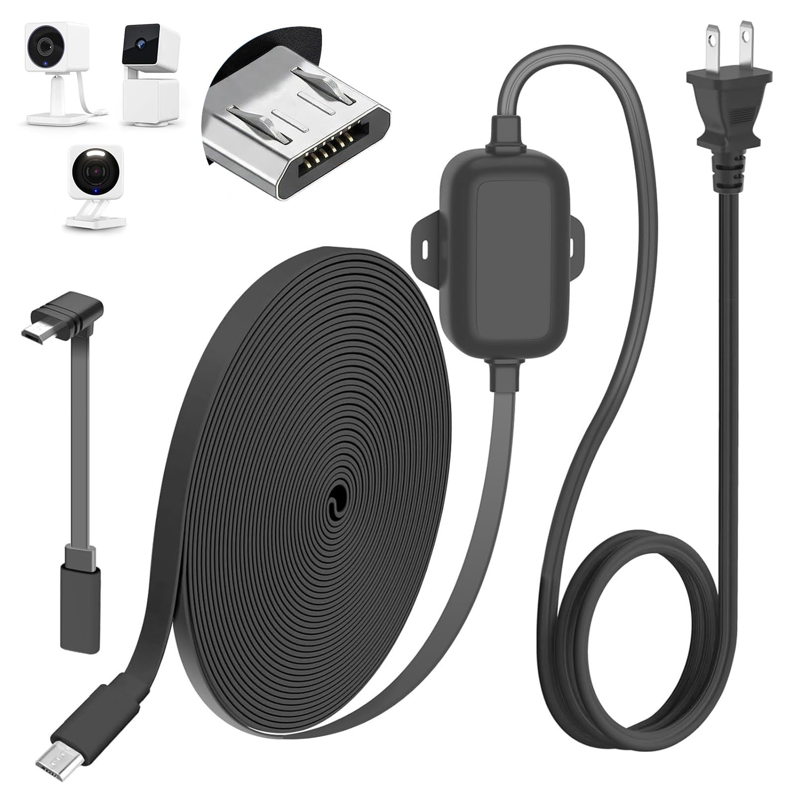 Amazon.com: delilyn 25FT Outdoor Power Adapter for WYZE Cam V4/Cam