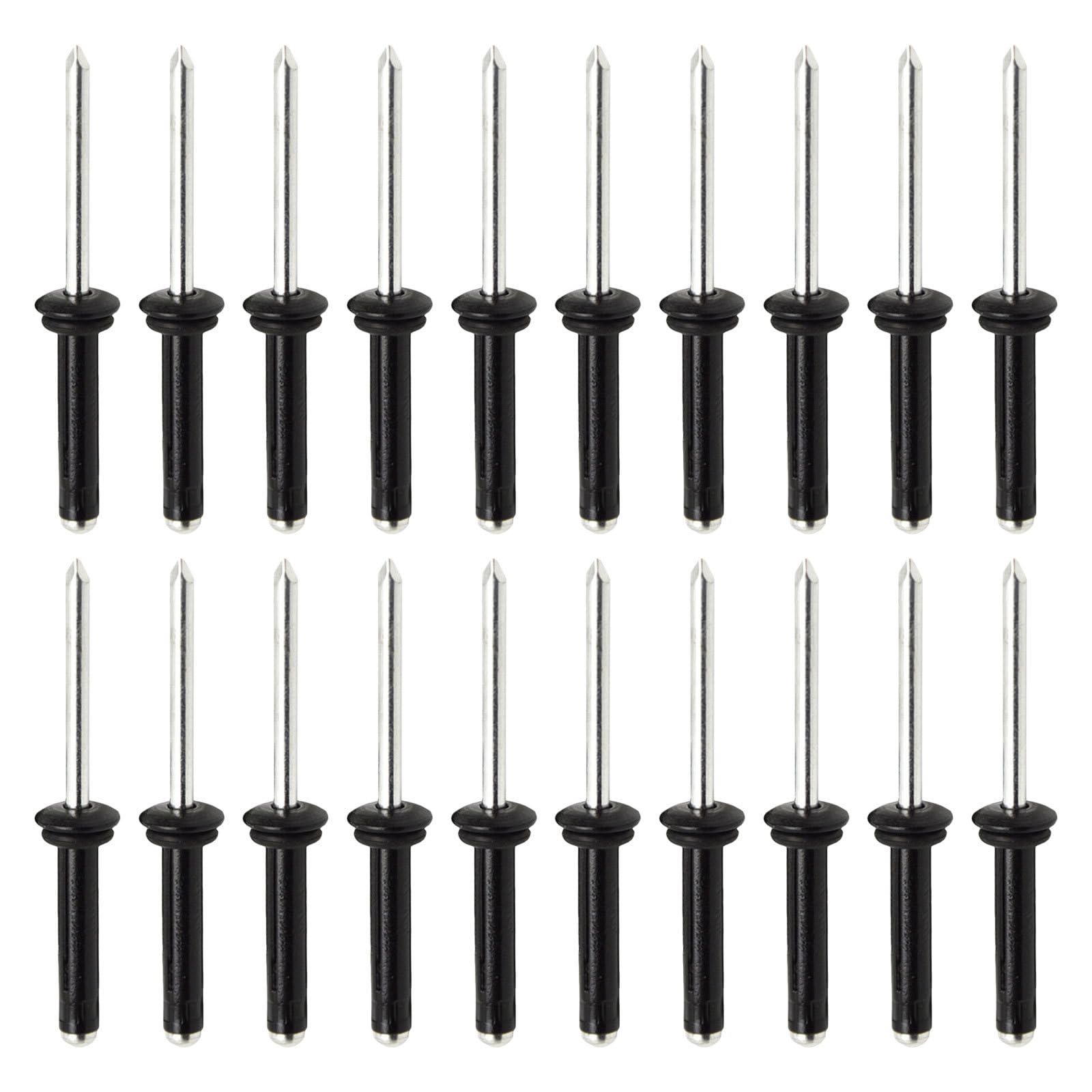Kichvoe 120 Piezas Remaches Tri-Grip para Kayak de Aluminio Negro, Kit