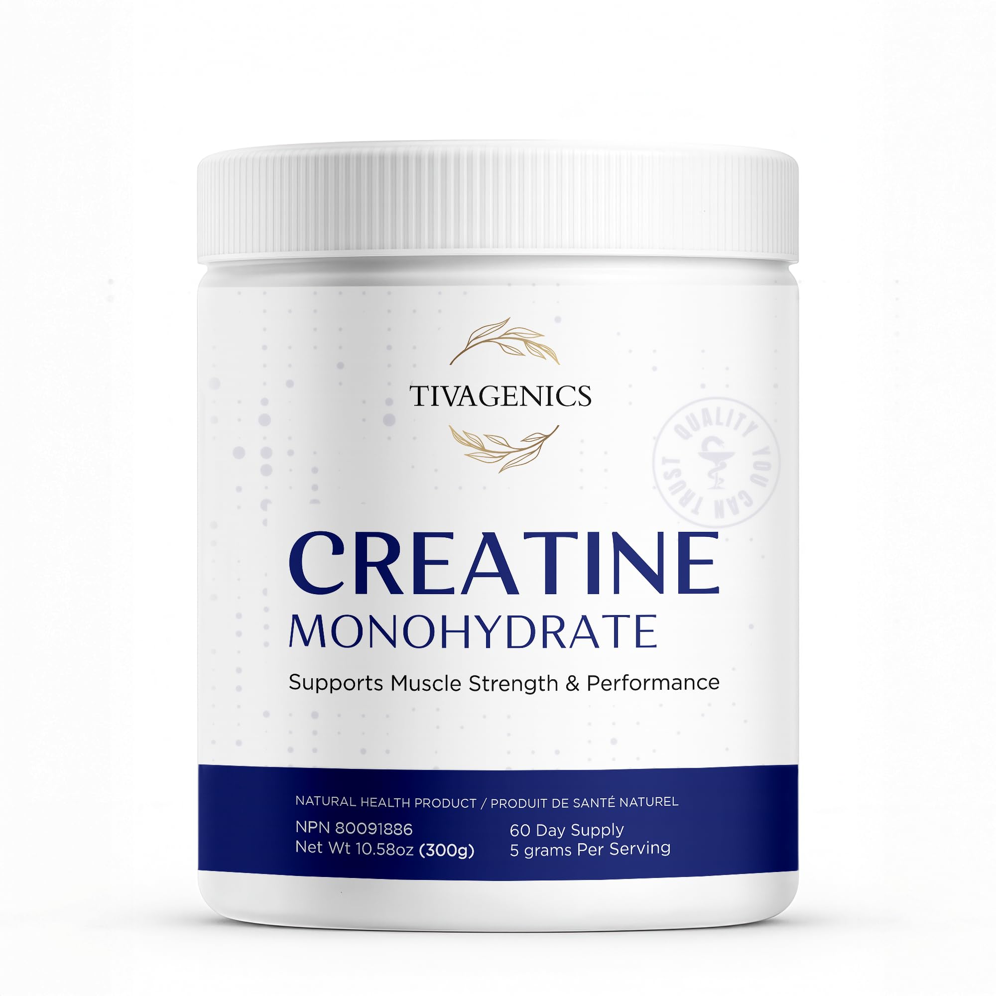 Creatine Monohydrate Powder 300g (60 Servings), Micronized 5g Pure Creatine, Unflavored - Strength Training, Muscle Growth & Recovery - Vegan, GMP-Certified