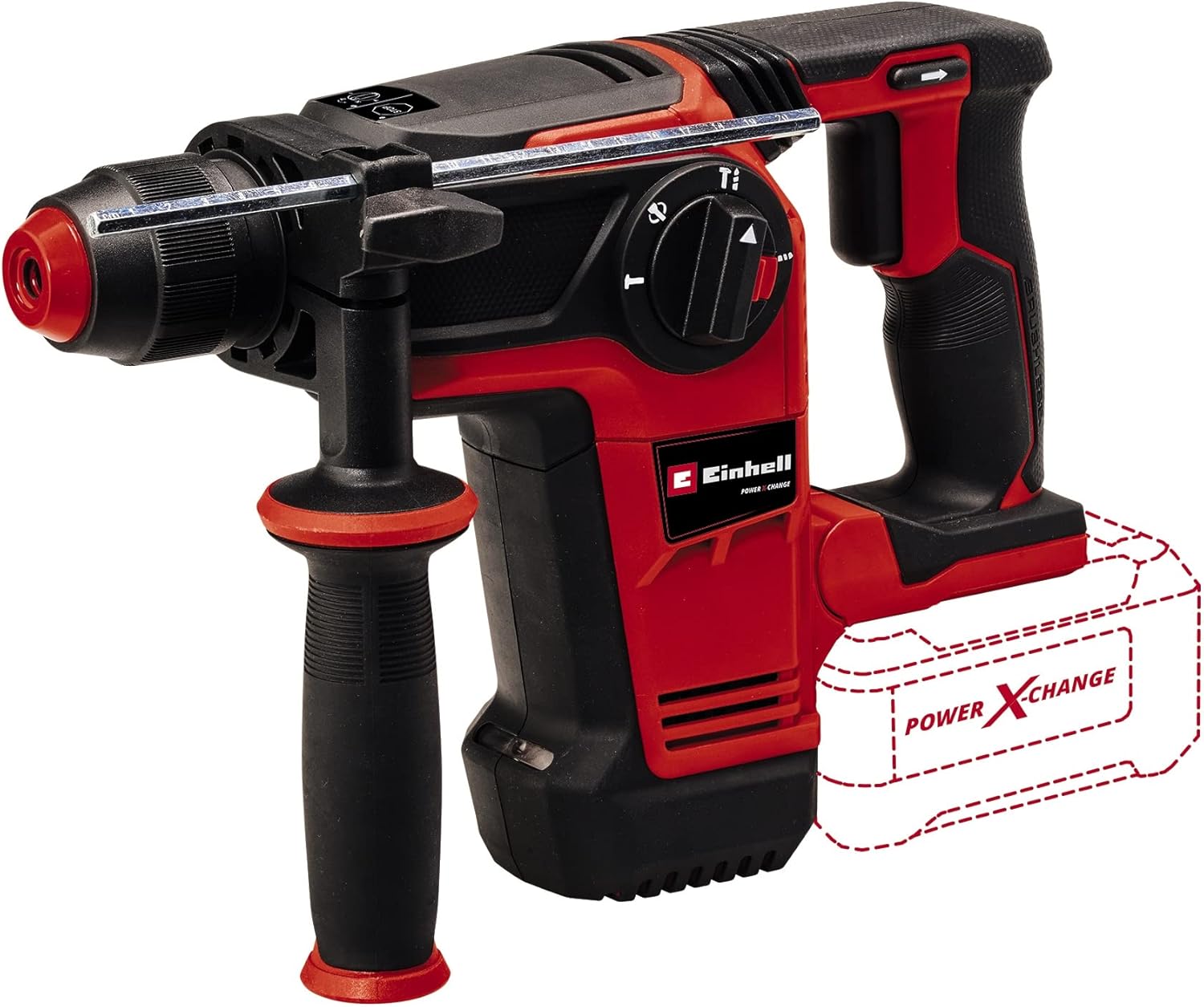 Einhell Cordless SDS Plus Hammer Drill with Case 18V Power X-Change 2.6J, Brushless 4-in-1 Drill, Impact Drill, Screwdriver and Chisel, Without Battery TP-HD 18/26 Li Rotary Hammer Drill
