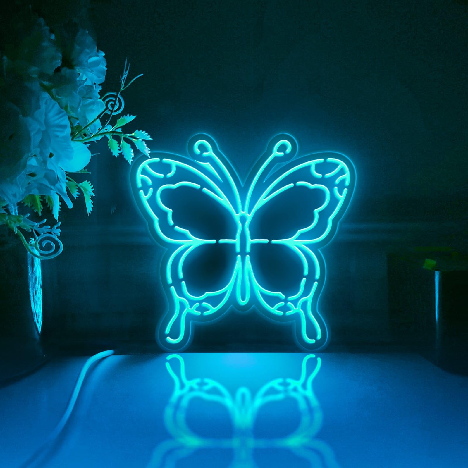 Bella scatola luminosa a LED a forma di farfalla, decorazione artistica da parete, cartello luminoso, decorazioni da scrivania, regalo per gli amanti della natura, appassionati di insetti (RGB