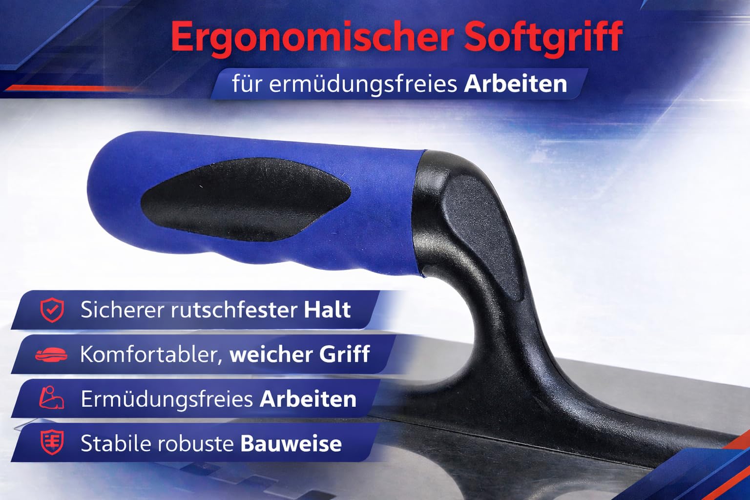 Zahnkelle 8 mm Edelstahl rostfrei | 6 Stück – Profi Zahnspachtel mit Softgriff für Fliesenleger, Handwerker & Heimwerker | Glättekelle Maurer Werkzeug