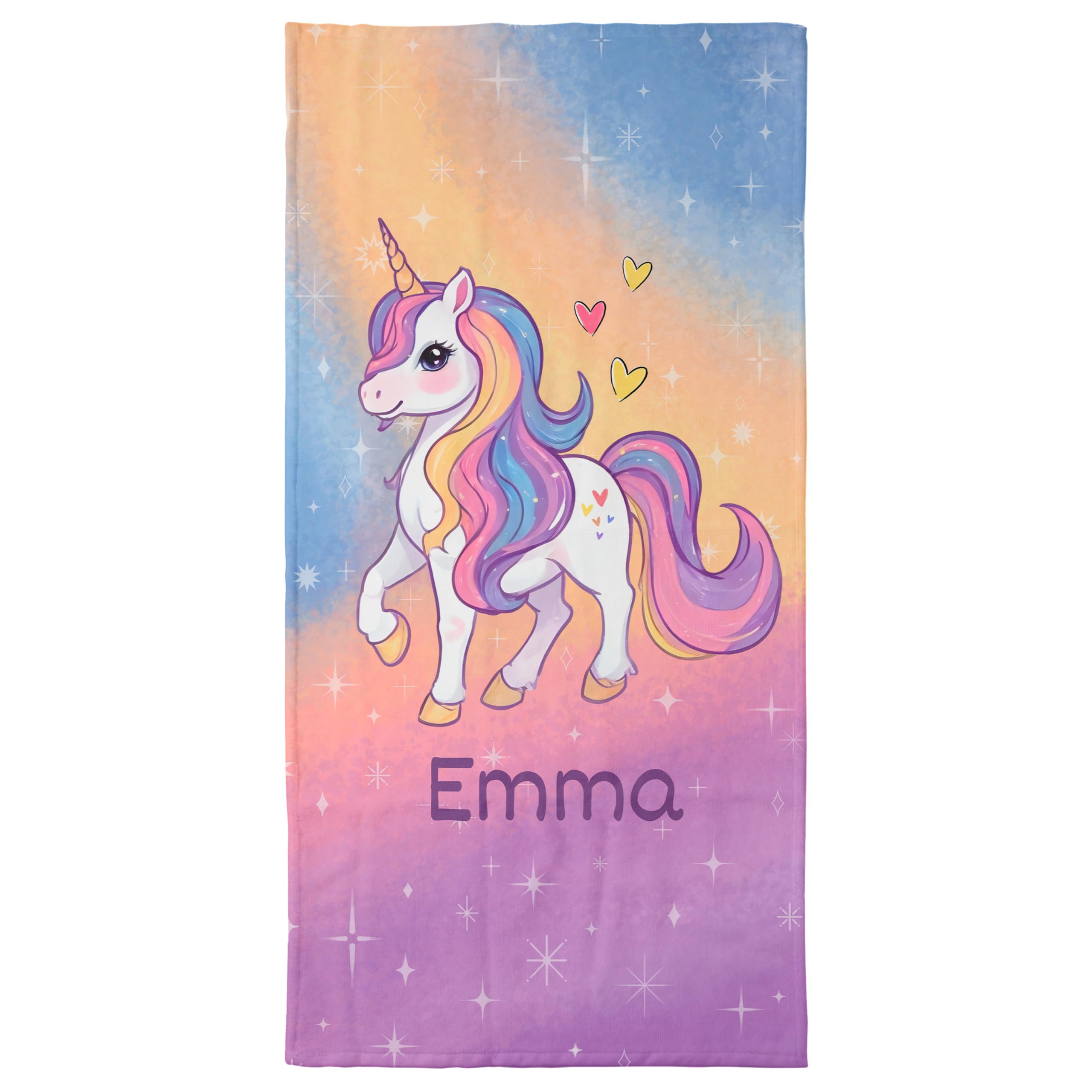 True Statements Handtuch mit Namen „Einhorn“ – EIN einzigartiges, bedrucktes Handtuch als persönliches Geschenk für Kinder, Mädchen und Beste Freundinnen! (Pastel Einhorn, 70 x 140 cm)