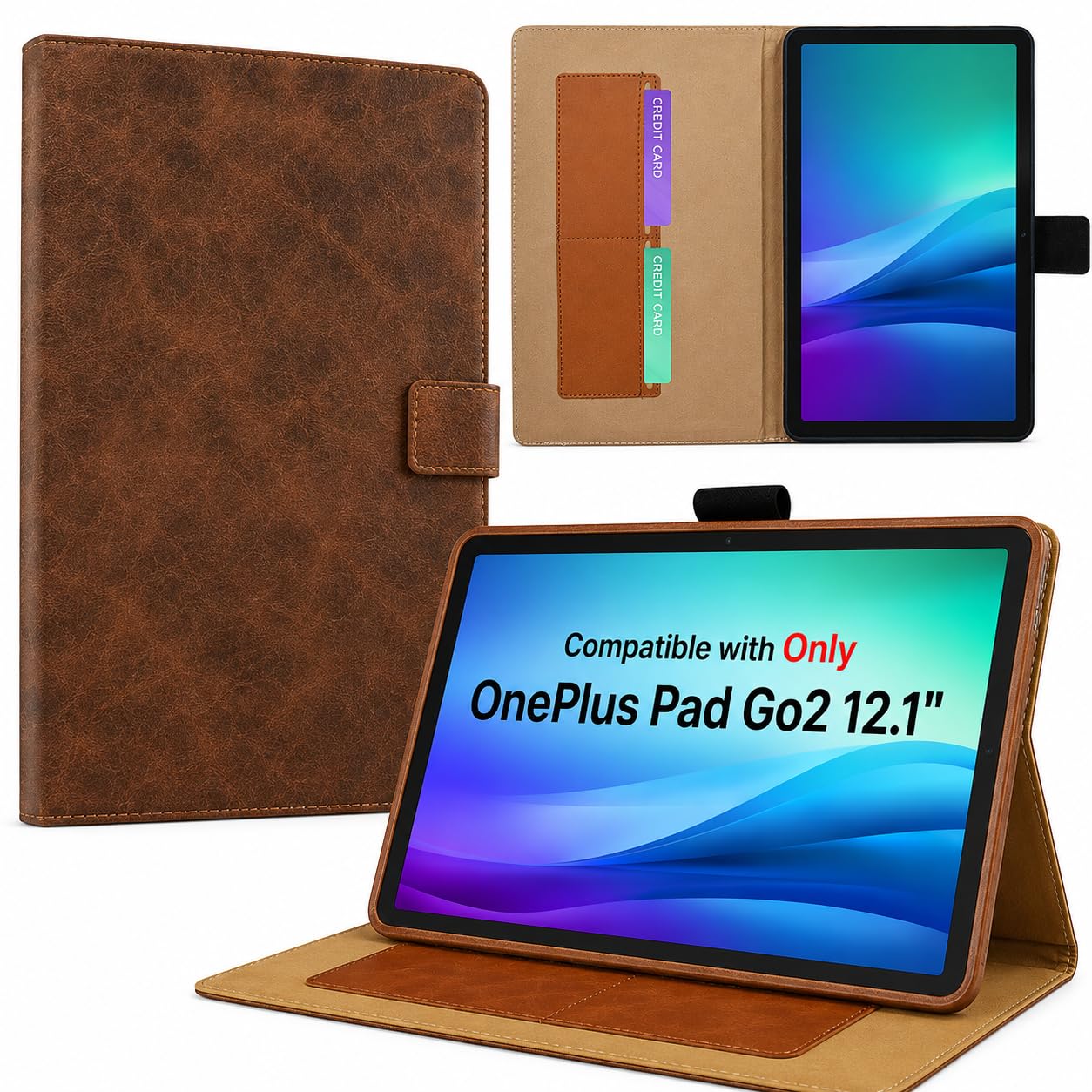 M Cart Cover for OnePlus Pad Go 2 12.1 inch Case, Soft Flexible Flip Case Cover for OnePlus Pad Go 2 12.1 inch Case - Dark Brown-image-8