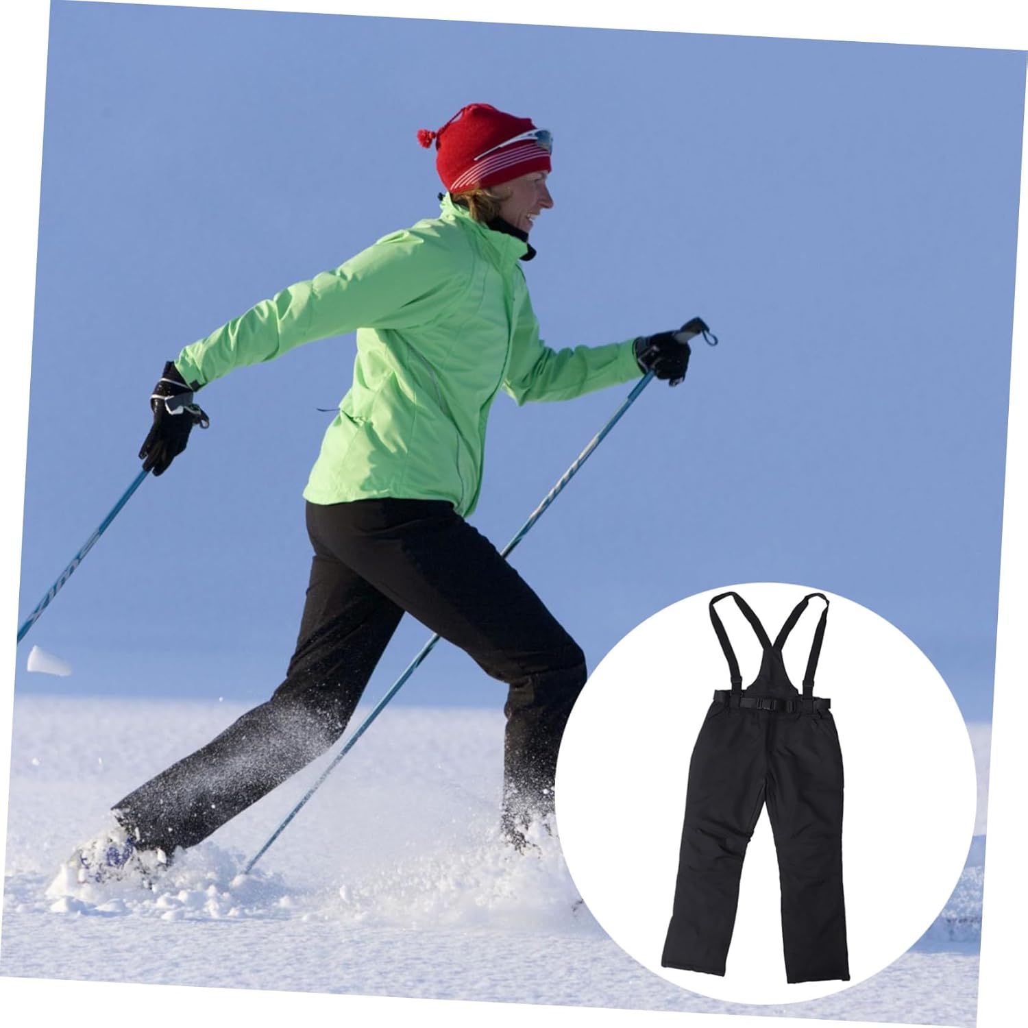 HANABASS 1Pc Windproof Ski Pant for Men Warm Thick Outdoor Overall Durable for Sports for Skiing Enthusiasts Black