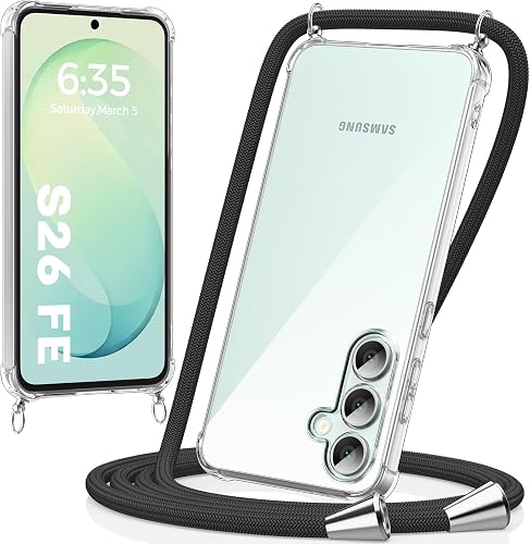 caslord Transparent Coque avec Cordon pour Samsung Galaxy S26 FE 