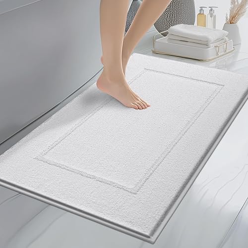 Miniatura 32 de Alfombras de baño de 24 x 60 pulgadas, antideslizantes, extrasuaves, absorbentes, lavables a máquina, de secado rápido, para suelo de baño, ducha,