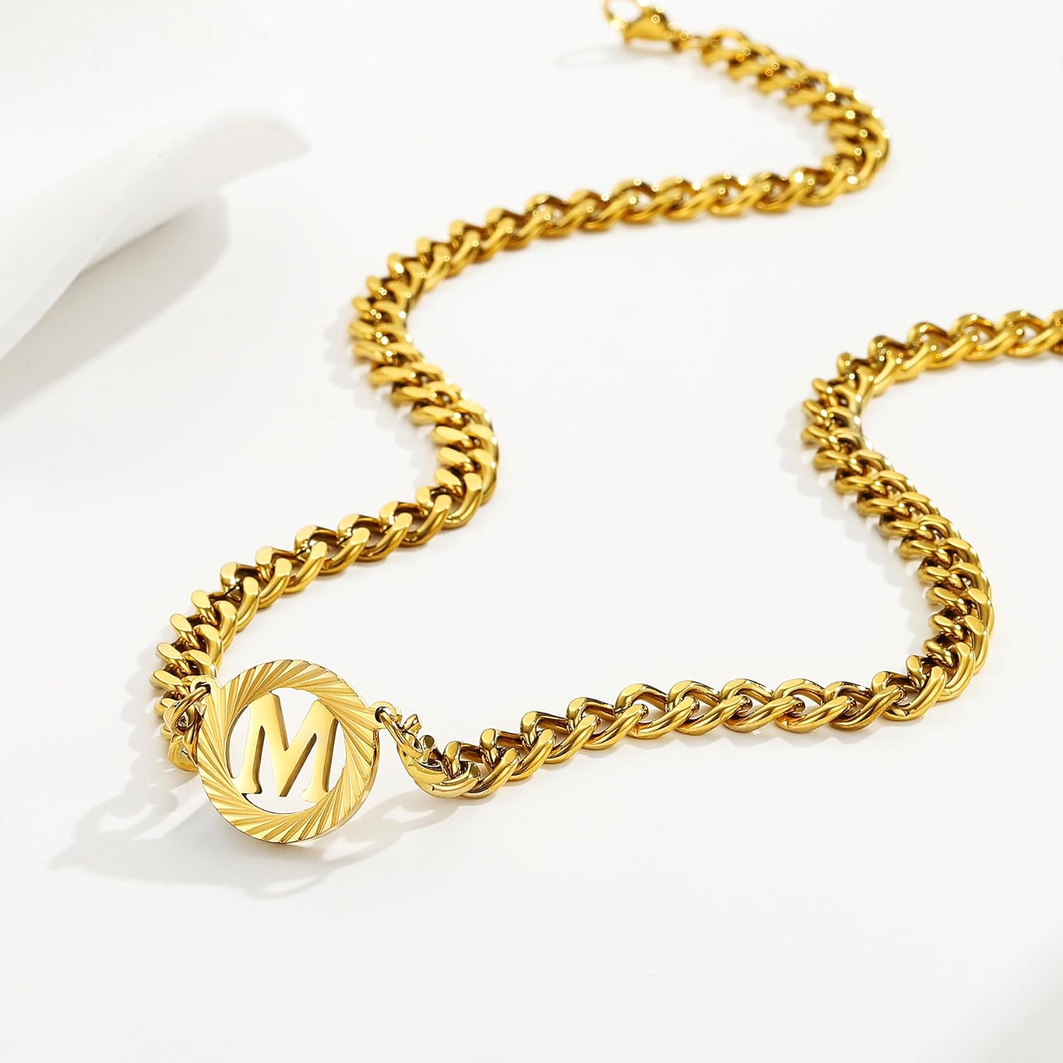 Stainless Steel 18K Gold Initial Necklace Gifts for Men Women A-Z Letter Pendant 20+3 Inch Chain Birthday Christmas Valentine Graduation Anniversaries for Him Her - Image 3