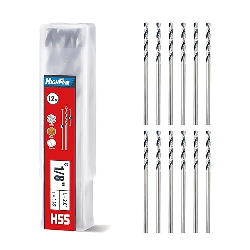 Miniatura 9 de HIGHFIRE Juego de 29 brocas de punta escalonada HSS de 1/16"-1/2", dorado y negro, vástago de 3 caras planas para metal, acero y acrílico - No se