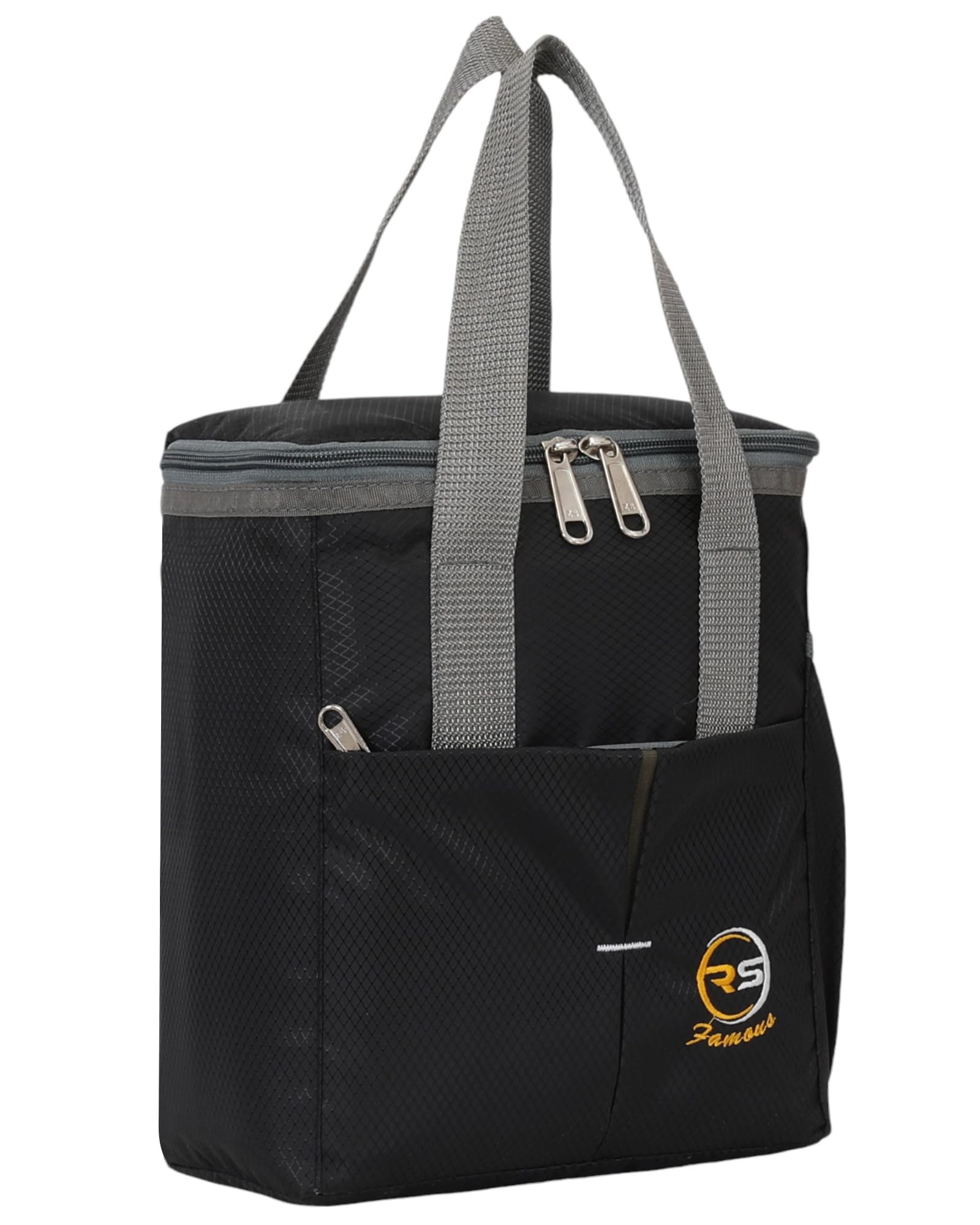 RS FAMOUS 12L, Lunch Tiffin Bag for School Collage Office &Picnic Unisex Waterproof Lunch Bags (Black)-image-26
