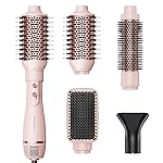 Wavytalk Hair Dryer Brush Set, Air Sculpt 4-in-1 Hot Air Brush Set, Multi Hair Styler for Salon Blowouts, Smooth Curls, Volumizing and Straightening, Sleek and Less Frizz, Pink