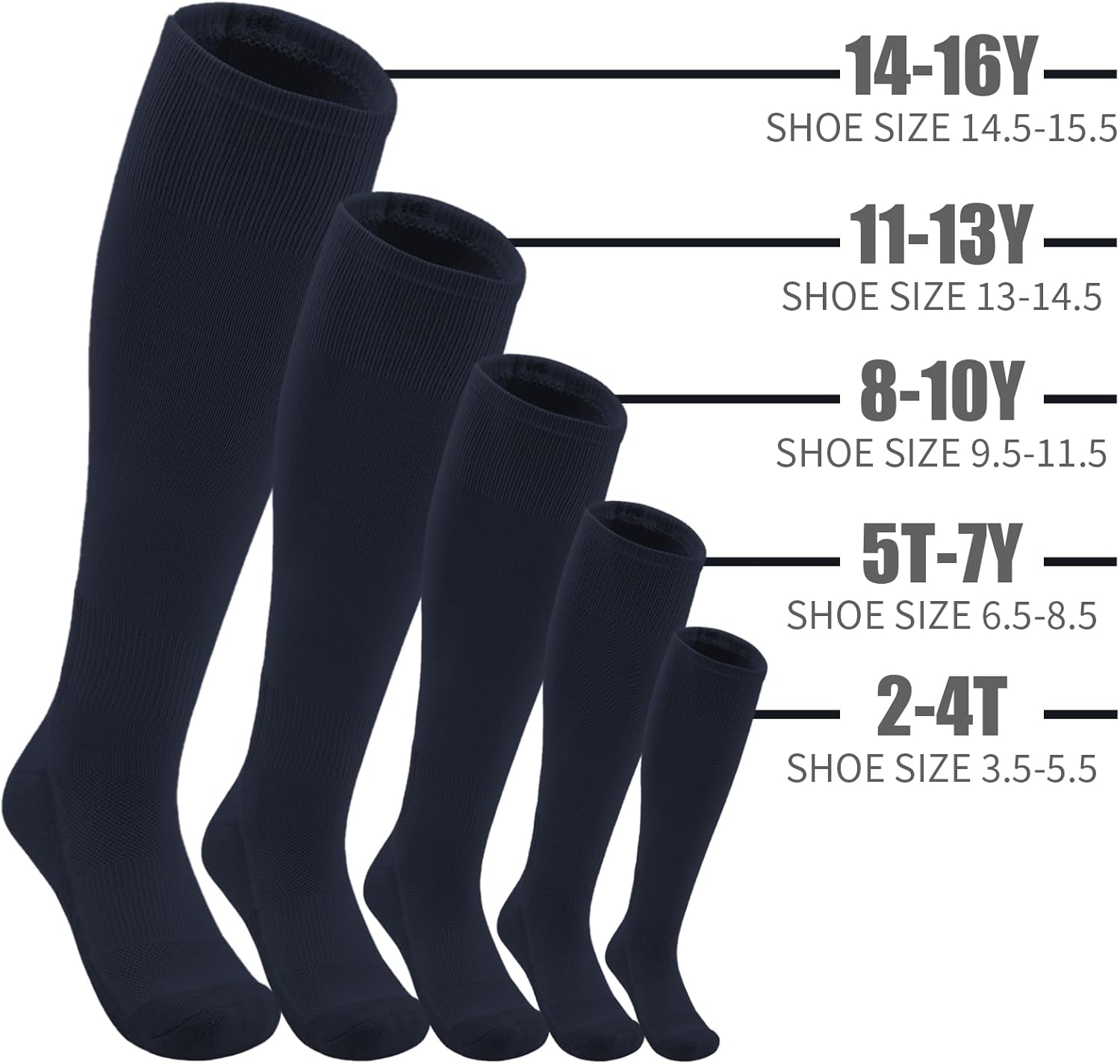 QBK 2T/3T/4T/5T To Youth Toddler Soccer Socks For Kids Boys And Girls - Image 4