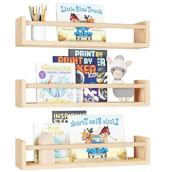 Wall Shelves, Set of 3, 16.5 x 3.9 x 3.5 inches 42 x 10 x 9 cm, Picture