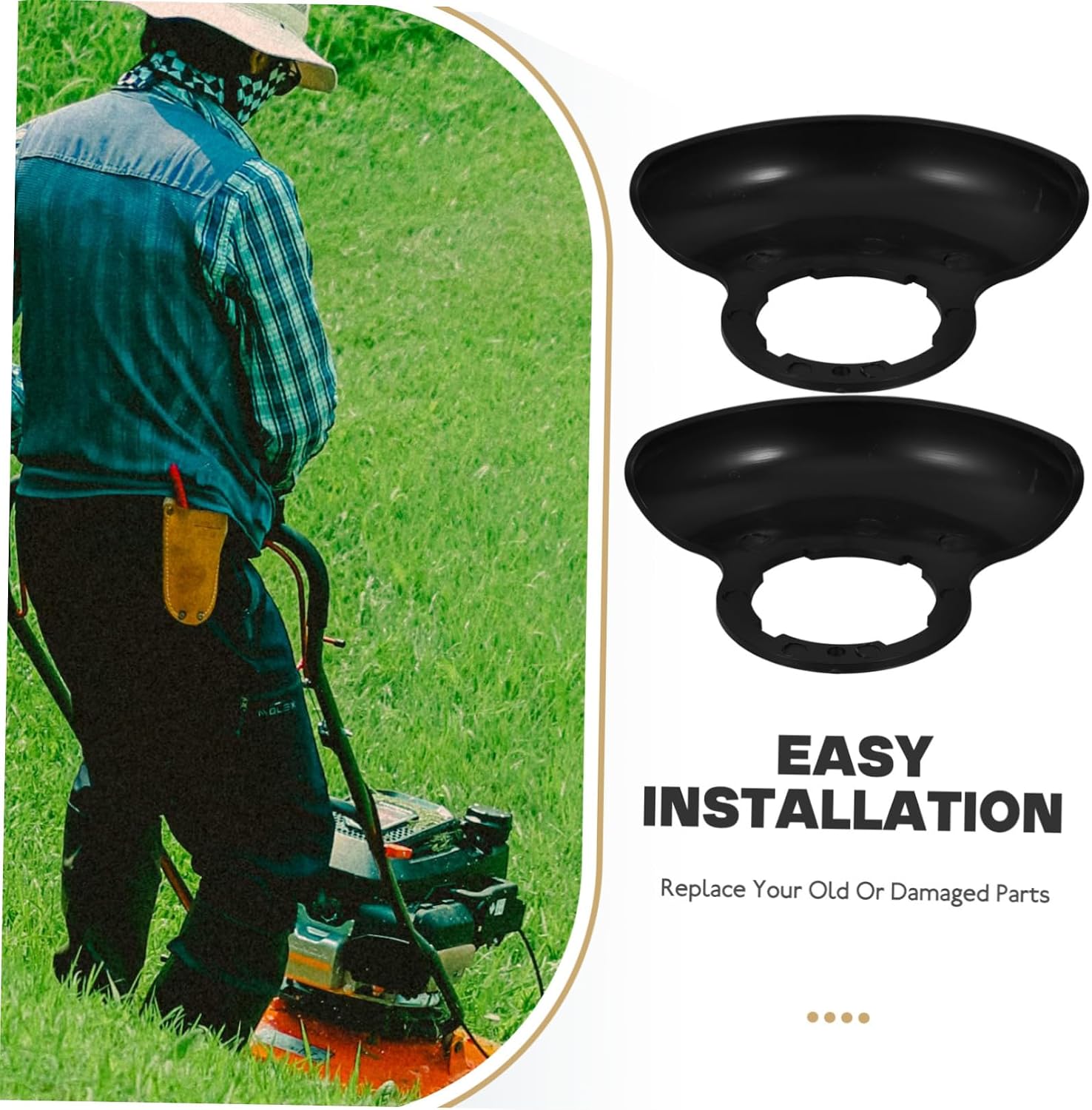 2Pcs Mower Grass Shield Cover for Electric Lawn Mowers Weather Resistant Replacement Parts for Garden Tools Durable Grass Deflector Guards for Trimmers and Lawn Care