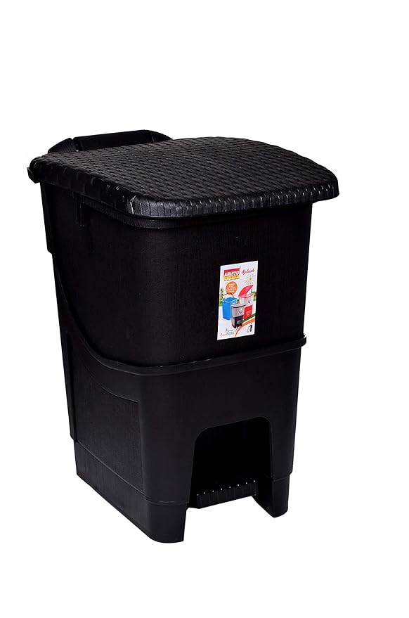 ARISTO Black 12 Ltr Plastic Pedal Garbage Waste Dustbin