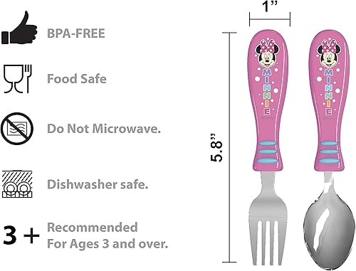 Miniatura 8 de Zak Designs Disney - Vajilla con plato, tazón, vaso, botella de agua y cubiertos, libre de bisfenol A, hecha de melamina duradera y perfecta para