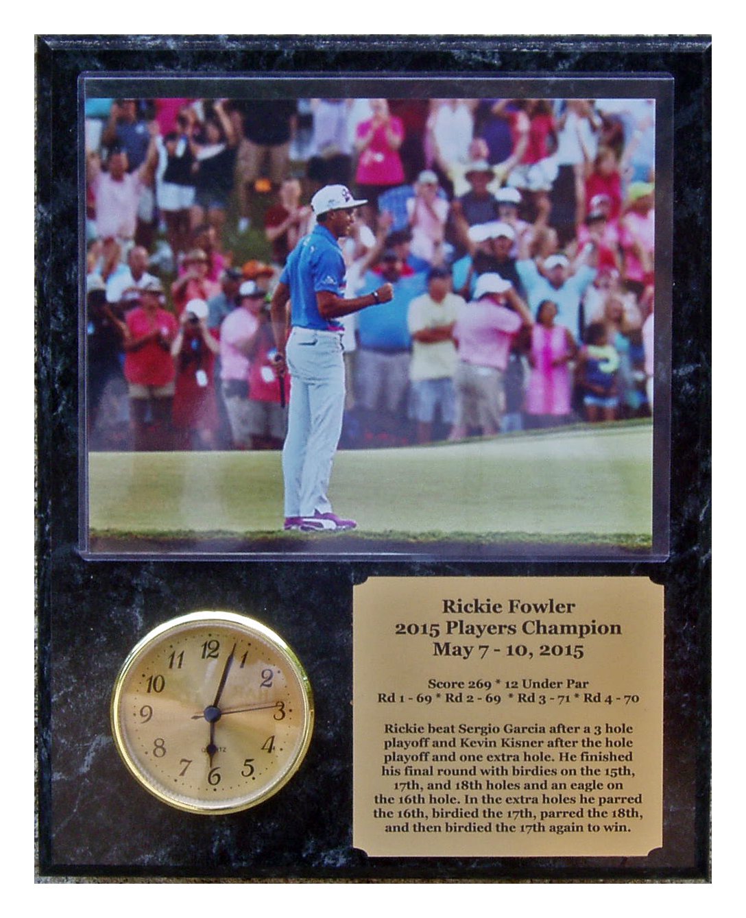 GFSF Rickie Fowler Players Championship 8x10 Photo Clock Plaque Final Putt