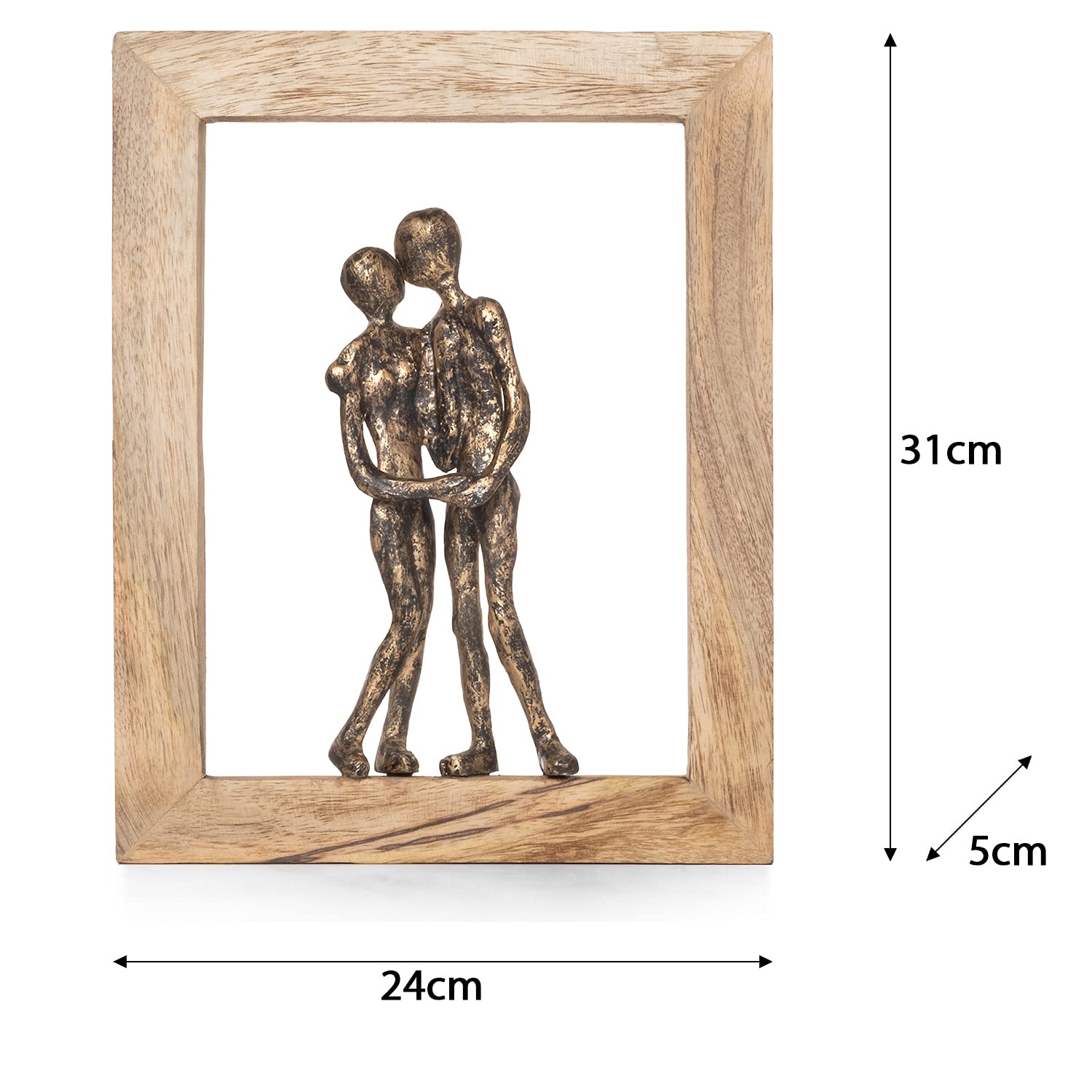 Moritz Scultura "Ich Liebe Dich | Coppia d'innamorati | Coppia di coppie | 23 x 3 x 30 cm | Personaggi moderni | Cornice da appendere