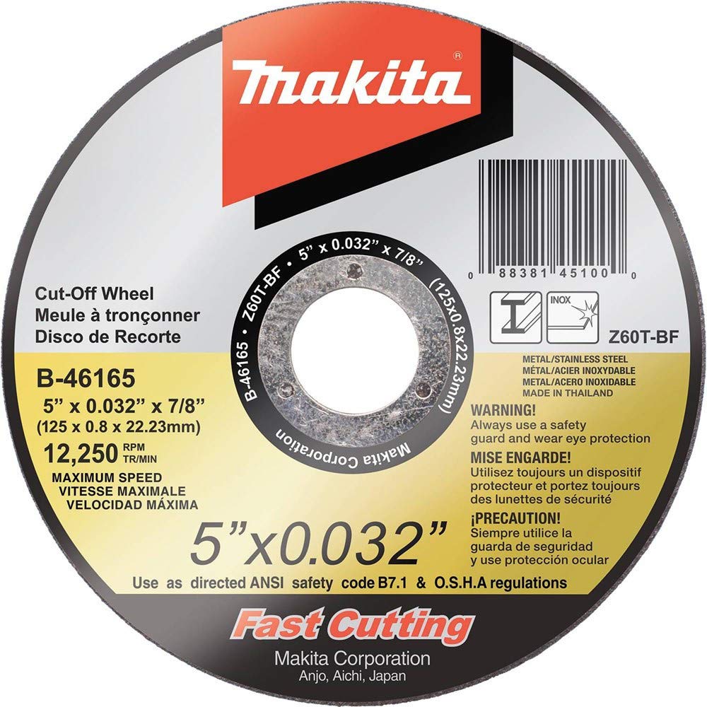 Makita b-46143 10,2 cm "x .032 x 5/20,3 cm da taglio ultra sottile, in acciaio, B-46165-25