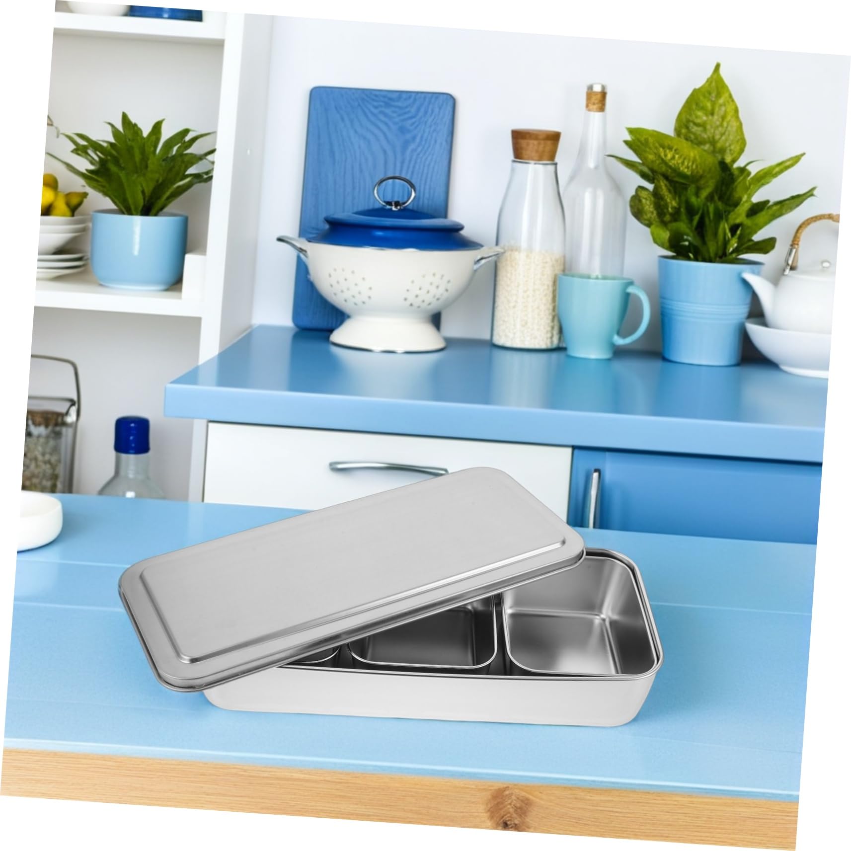 ULTECHNOVO Gewürzbox Fach mit Deckel Rostfrei Platzsparend Auslaufsicherer Behälter für Salz Pfeffer und Gewürze Frischeerhaltend Für Küche und Gastronomie