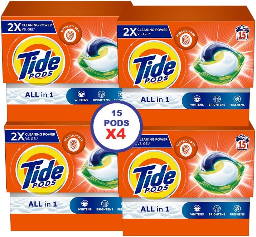 – Original All-in-1 Pods, 15 Count Laundry Detergent Pods (Pack of 4), 60 pods