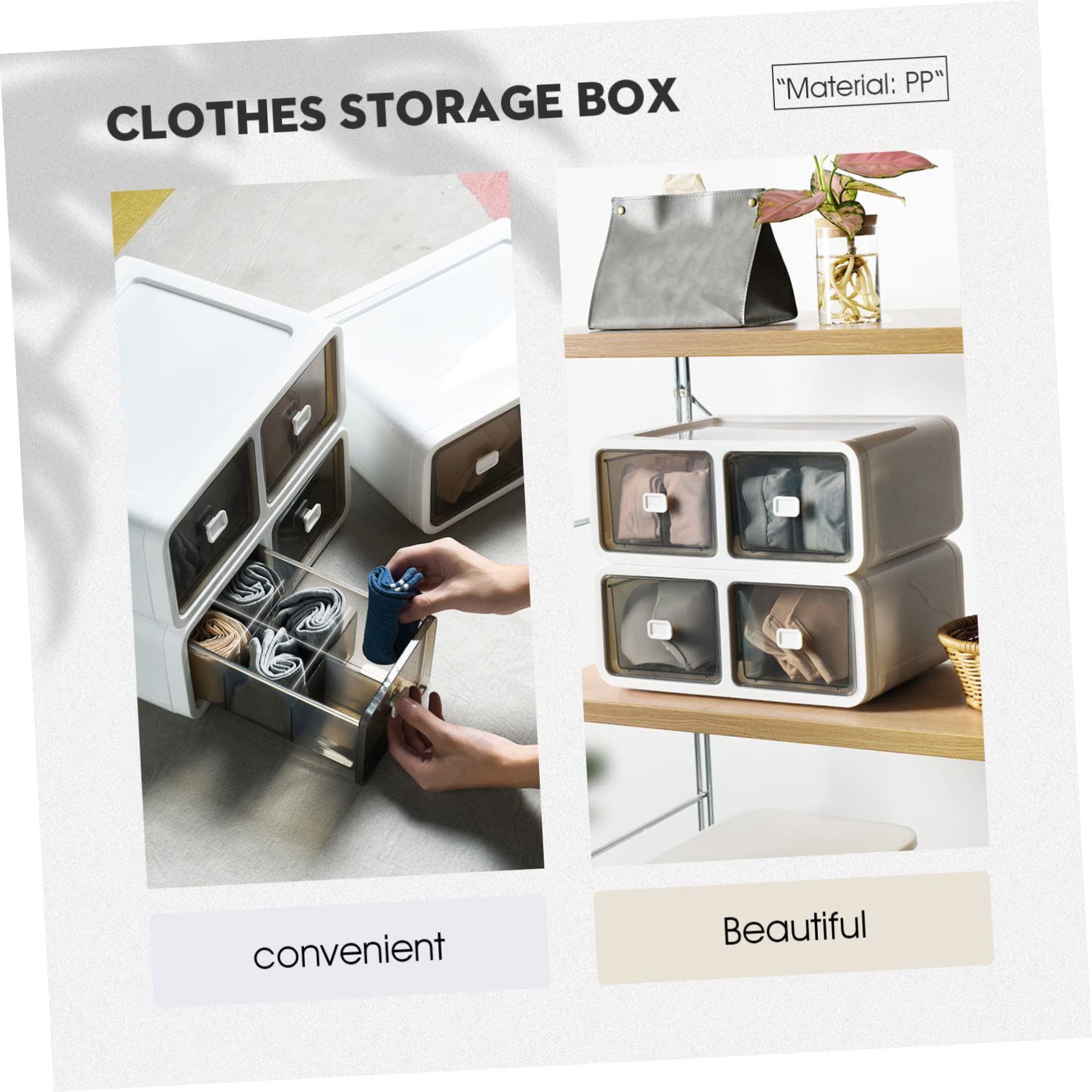 Holibanna 1pezzi Scatola Organizer Per Biancheria Intima e Calze Con Scomparti Design Impilabile e Resistente Per Casa Contenitore Versatile Per Calzini Cravatte e Piccoli Oggetti