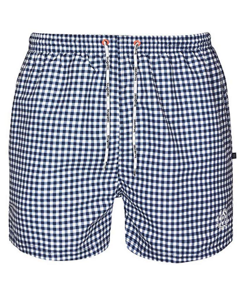 Bugatti Men's Navy Bugatti® - Modern Patterned Swimming Shorts In Blue Or Turquoise Or Red, S