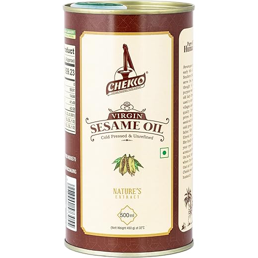 Chekko Cold Pressed Virgin Sesame Gingelly Oil 100 Natura