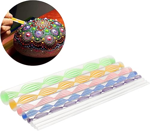 Miniatura 9 de EXCEART Juego de herramientas de punteado de mandala, herramientas de punteado, varillas acrílicas, pintura de mandala, bolígrafo de punteo, rocas,