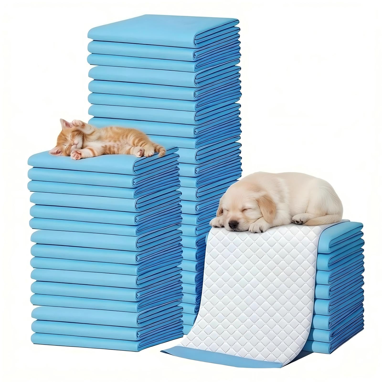 100 Piezas Empapadores Perros, 33 x 45cm Almohadillas Adiestramiento Perro, Almohadillas de adiestramiento de Perros y Cachorros, Superficie de Secado Rápido