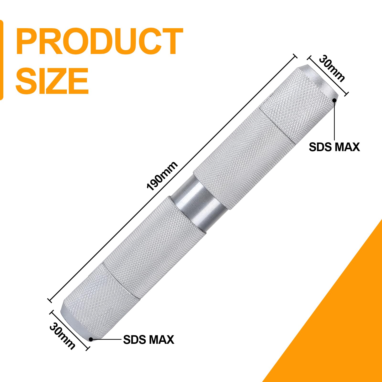 CPROSP Adaptateur SDS MAX vers SDS Max 190mm*30mm, Rallonge SDS avec Graisse, pour Prolonger la Longueur de Travail des Forets, Connecteur pour Marteaux-Piqueurs et Outils
