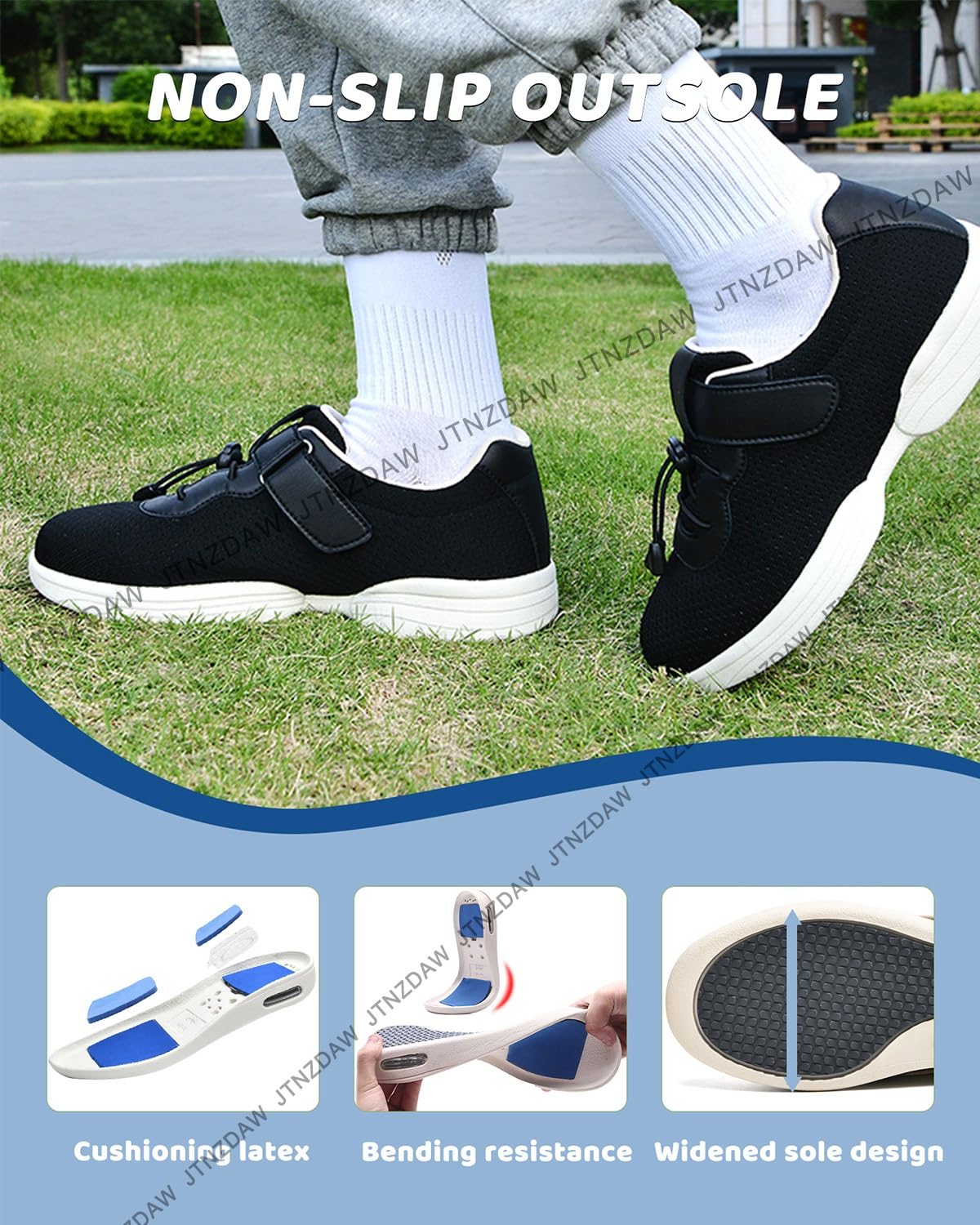 Schuhe Damen Senioren Hallux Valgus mit Klettverschluss Hausschuhe Weit Verbandschuh Extra Medizinische
