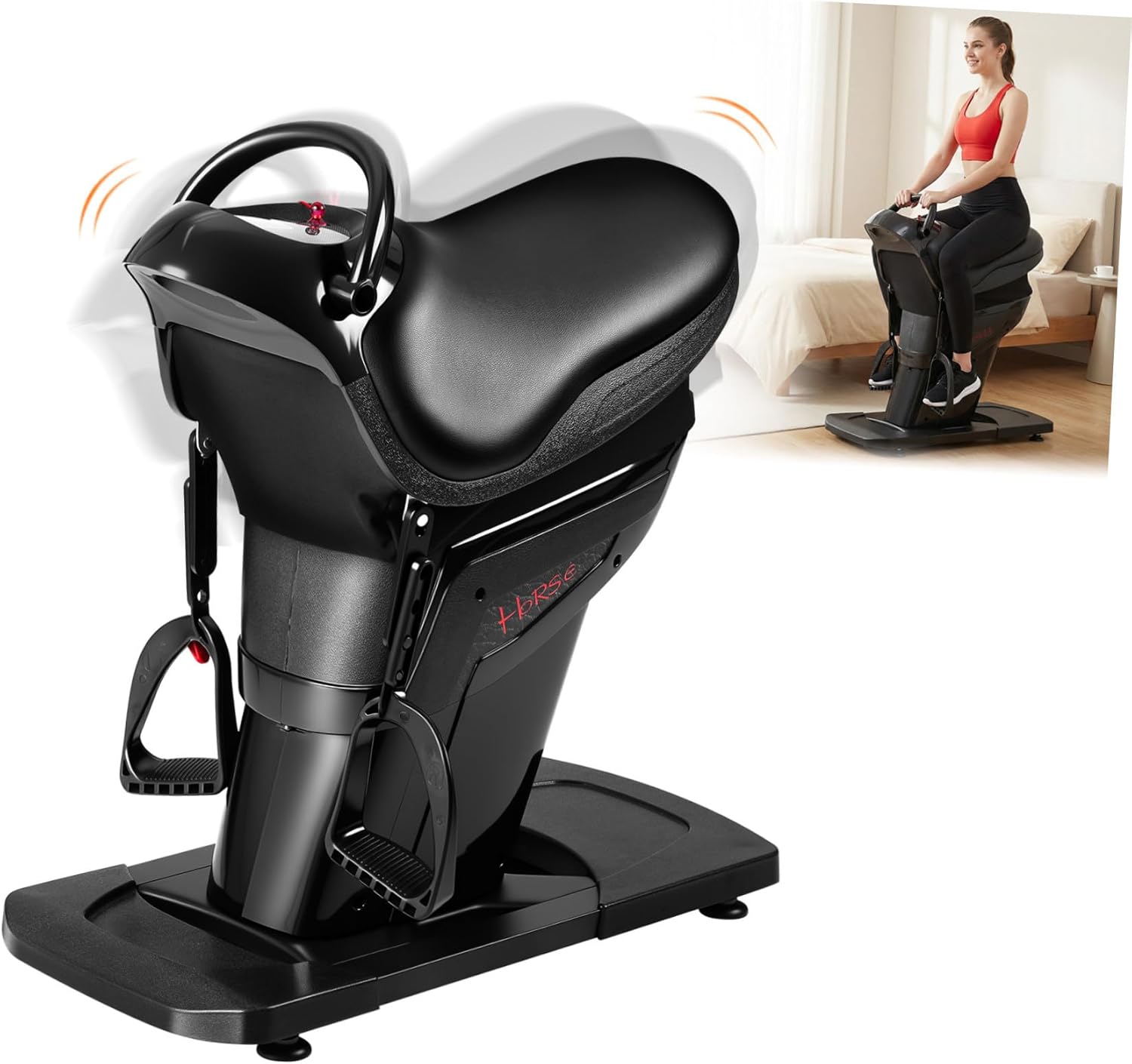 Electric Horse Riding Machine, Abdominal Fitness Trainer, 3D Figure-8 Motion Full Body Workout Equipment, 20 Speed Adjustable with 3 Auto Programs, 330lbs Weight Capacity